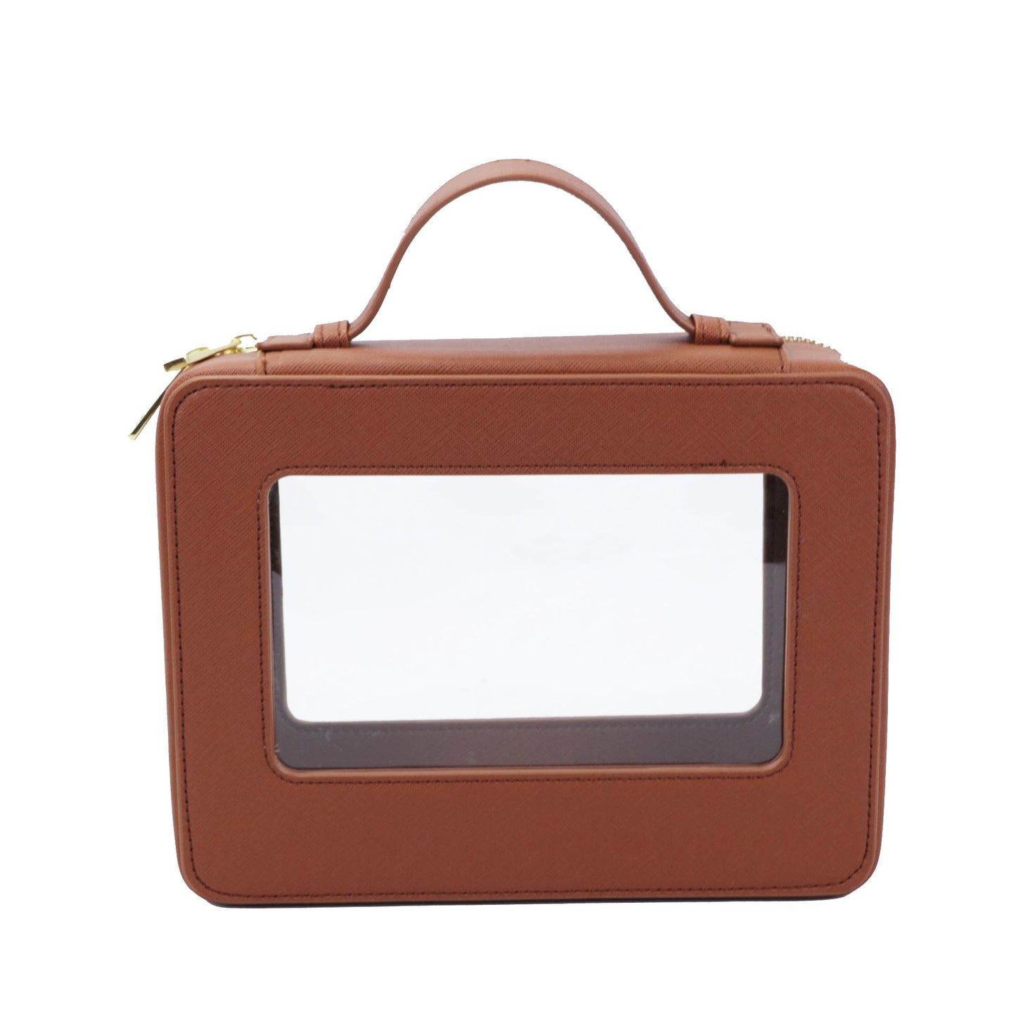 Free Custom Name Genuine Leather Travel Cosmetic Bag Set Colorful Classic Saffiano Portable Wash Bag for Women