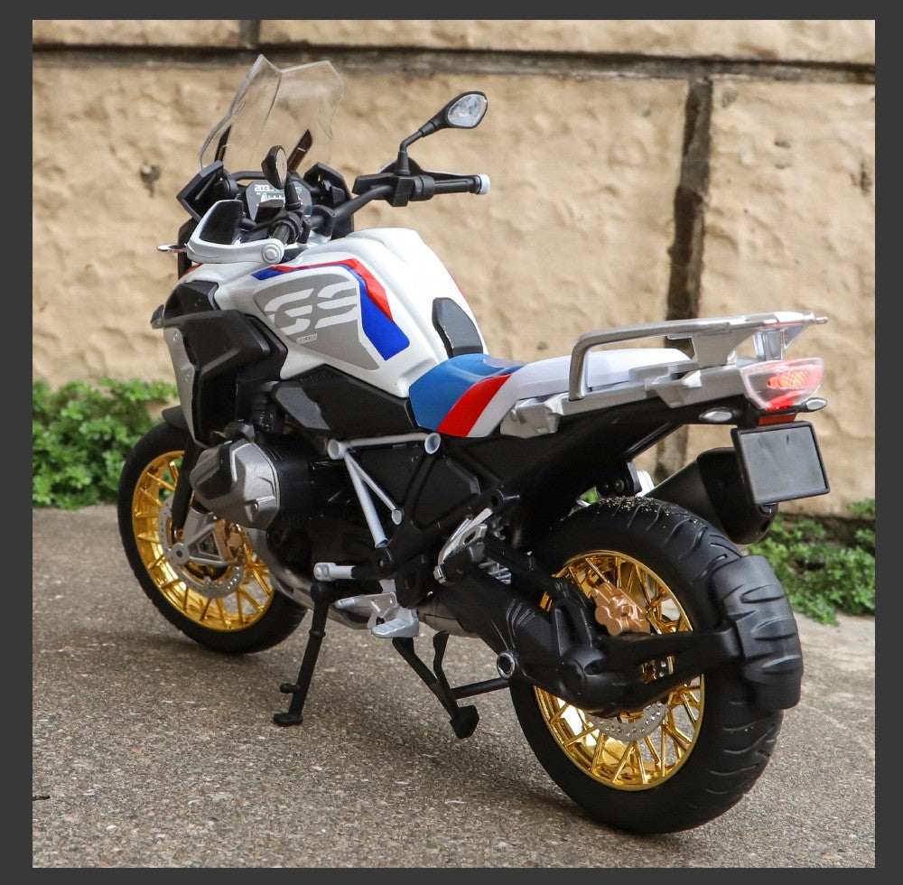 1/9 R1250 GS ADV Liga De Motocicleta De Corrida Diecasts Rua Esportes Motocicleta Modelo Simulação Com Luz Coleção Crianças Brinquedos Presente