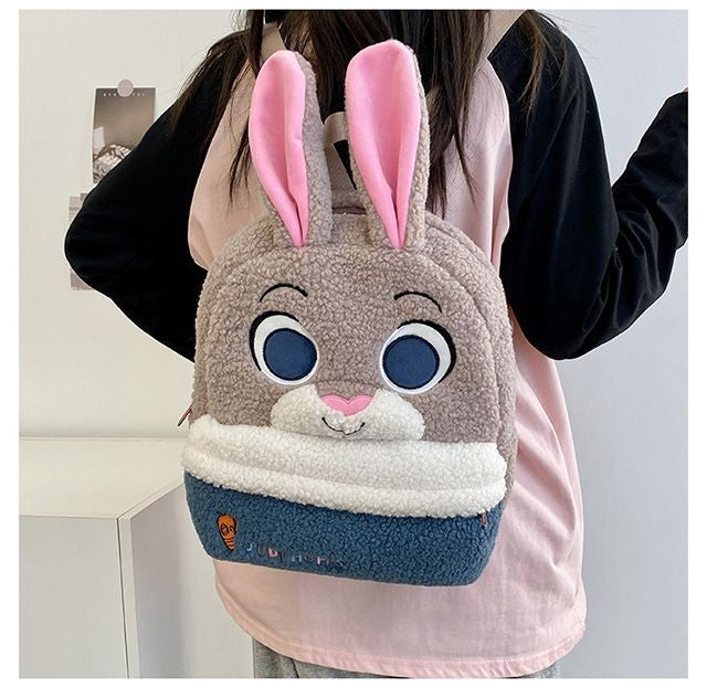 Mochila de pelúcia fofa Disney Nick e Judy, mochila de desenho animado ultraleve de grande capacidade, bolsa de boneca para estudantes, presente infantil