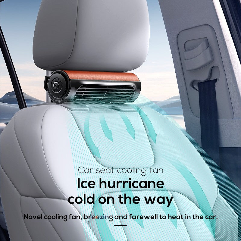 Vissko Portable Car Seat Fan for Front Rear Seat Passenge USB Powered Headrest Cooling Air Fan Adjustable Strap Car Interior Fan