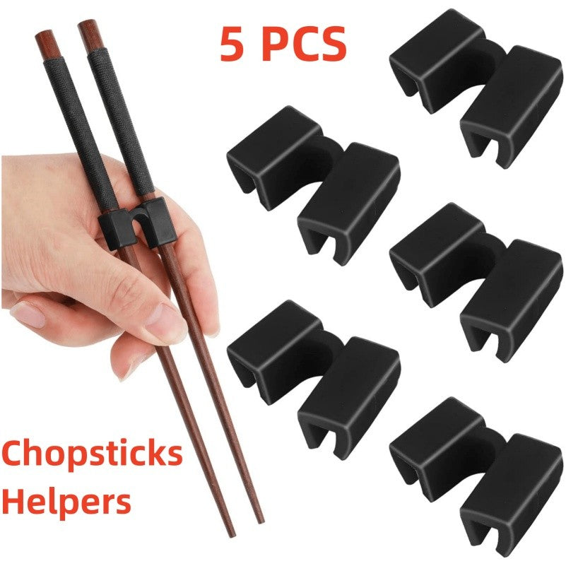 5PCS Training Chopsticks Replaceable Practice Chopsticks Plastic Non Slippery Heat Resistant Training Chopstick Right Left Hand