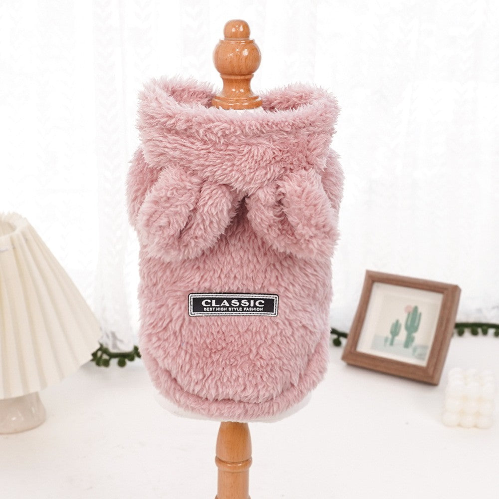 Pet Dog Soft Fleece Clothes Cute Hoodie Coat for Small Medium Dogs Cats Autumn Winter Puppy Hooded Jacket Sweater Pug Apparel
