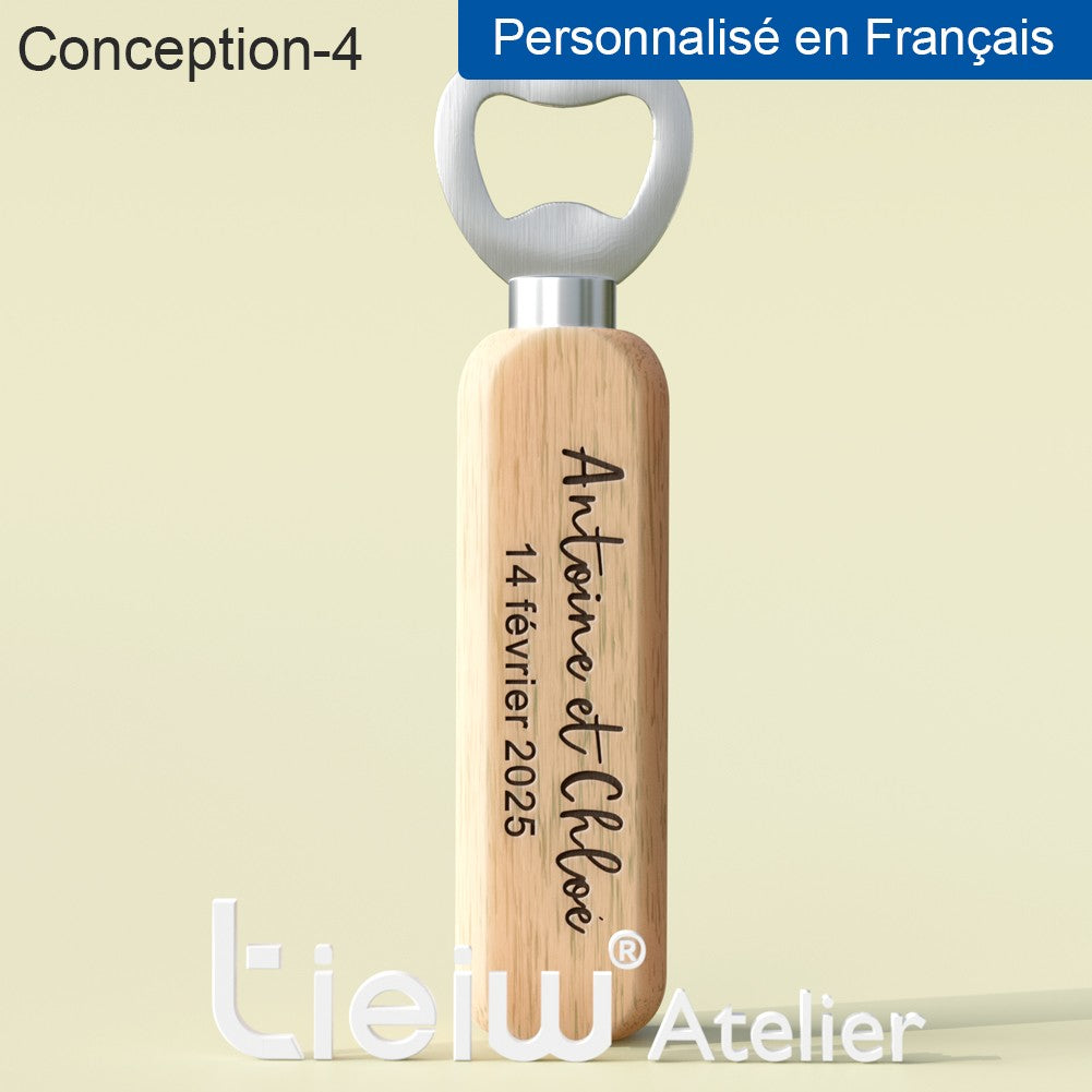 12PCS Custom Wedding Gift Bottle Opener Wedding Favors for Guests Personalized Wooden Opener as Gift for Wedding Decoration