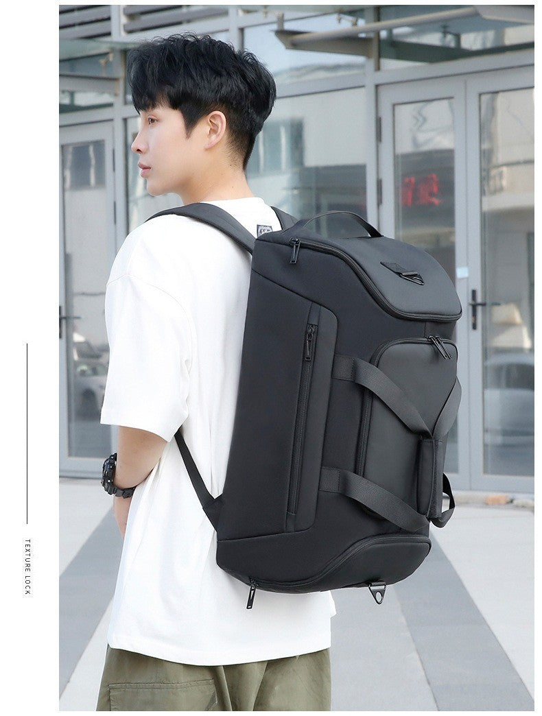 Custom logo large capacity travel bag for men waterproof sports outdoor travel bag print name hand luggage backpack with shoes