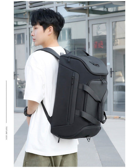 Custom logo large capacity travel bag for men waterproof sports outdoor travel bag print name hand luggage backpack with shoes