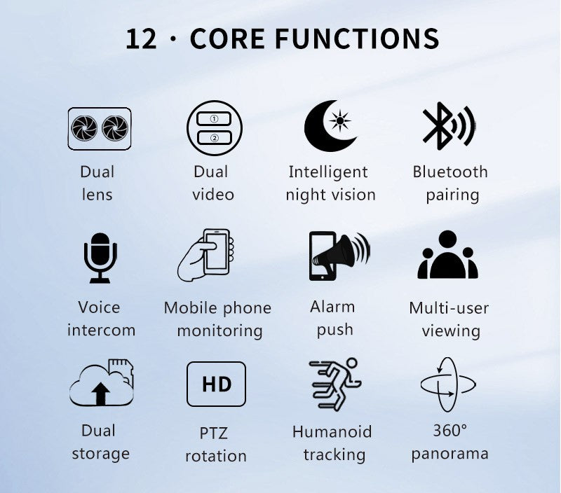 8MP 4K PTZ Wifi Camera Dual Lens with Dual Screen Ai Human Detect Auto Tracking Outdoor Surveillance Security Camera Icsee