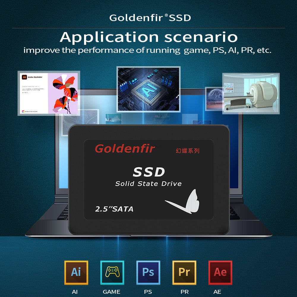 SSD Goldenfir 120 GB 128 GB 256 GB 360 GB 480 GB 512 GB 1 TB Classic de 2,5 polegadas, compatível com laptops e desktops