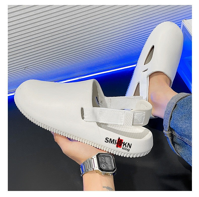 Men's casual hole shoes summer new EVA breathable soft soled sandals outdoor waterproof beach shoes youth fashion Joker slippers