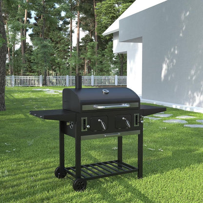 Extra Large Charcoal Grill with 589 Sq. In. Cooking Area and Foldable Side Table, Outdoor Barbecue Grill with a Liftable Charco