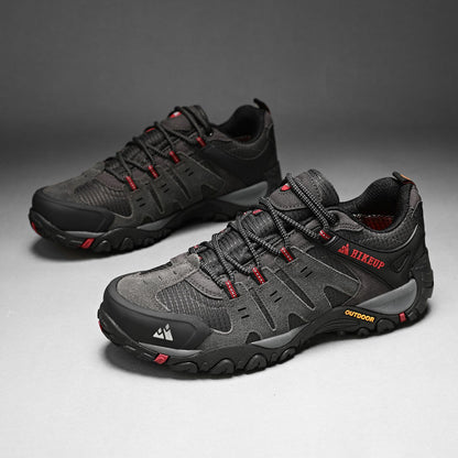 HIKEUP Tênis Masculino de Caminhada em Couro Camurça, Calçados Outdoor Resistentes ao Desgaste Masculinos para Trekking, Caminhada, Caça e Tênis Táticos