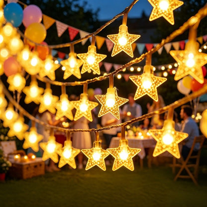 LED String Lights Outdoor Star Chain Lights Garland Lights Bulb Fairy Lights Party Home Wedding Garden Christmas Decor