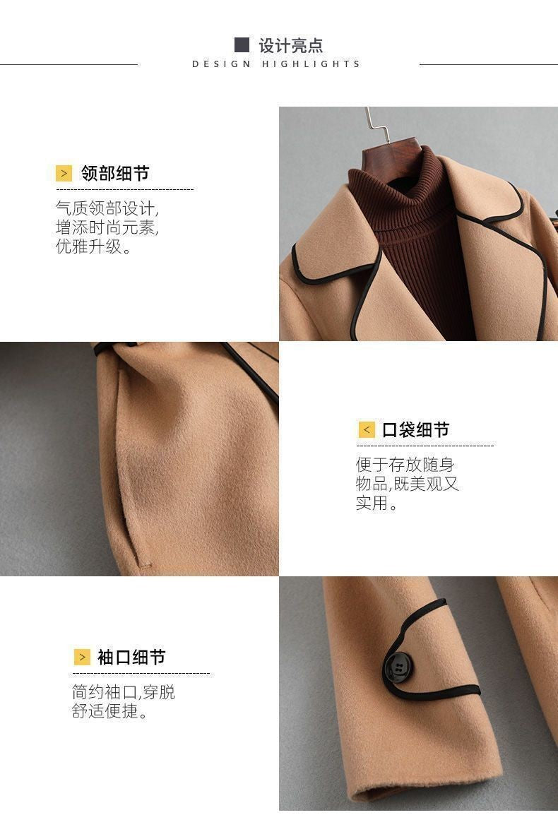 Women's Autumn Winter New Fashionable Style Loose Warm Wool Coat Mid-length