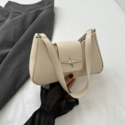 Silver Shoulder Bags for Women 2024 Classic Y2K Small Purse Glossy PU Leather Luxury Brand Female Underarm Handbags Daily Bag