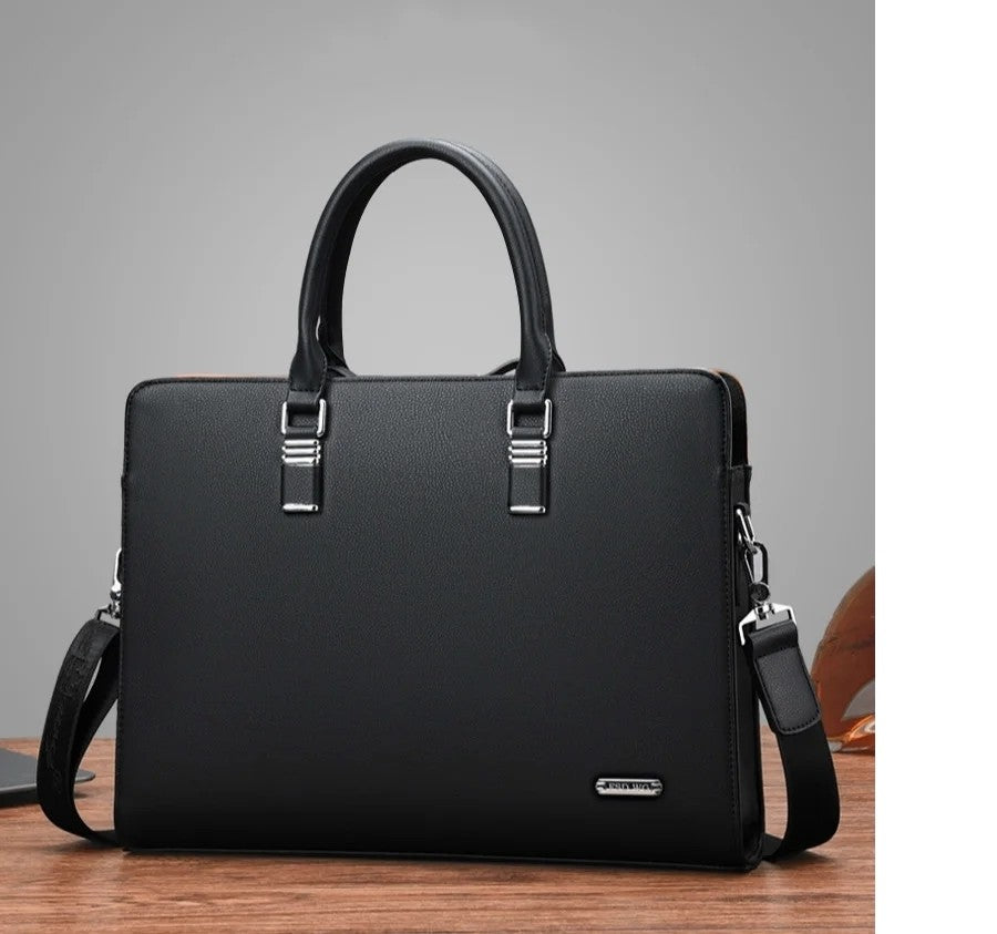 MOTAORA Genuine Leather Laptop Bag Men 14-15.6 Inch Business Briefcase Work Messenger Bag for MacBook HP Dell Acer
