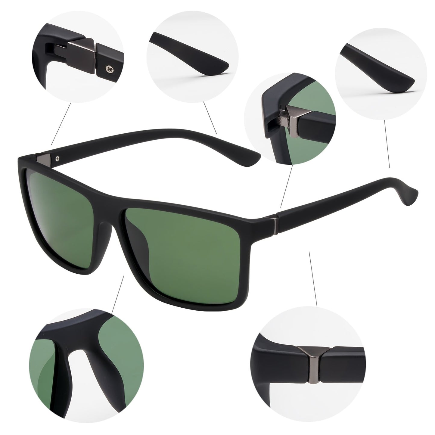 New Polarized Driving Brand Designer Sunglasses Luxury Men Aviation Square Sun Glasses Women Vintage Retro Glasses Shades