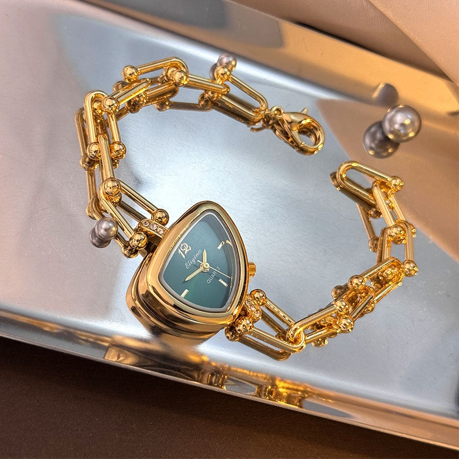 Ladies' Fashionable Trendy U-Shaped Quartz Watch with New Polygonal Alloy Case Must-Have Accessory for Trendy Outfits