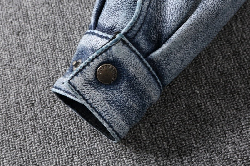 2025 New Luxury Unisex Cowhide Jacket - Short Cut Relaxed Fit Leather Biker Style Coat