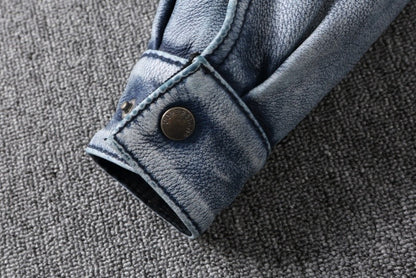 2025 New Luxury Unisex Cowhide Jacket - Short Cut Relaxed Fit Leather Biker Style Coat