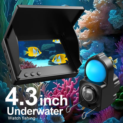 Localizador de Peixes Portátil com Sonda, Câmera de Pesca Subaquática Portátil 1080P de 4,3 Polegadas LCD com Visão Noturna e Ângulo de 120°