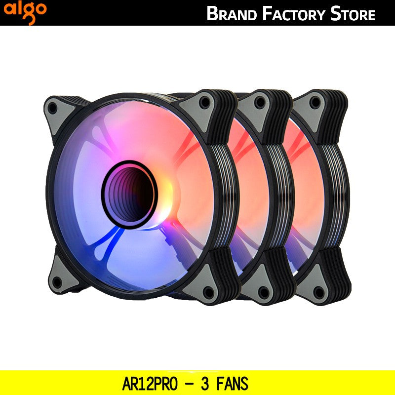 Aigo AR12PRO Computer Case Fan Ventoinha PC 120mm RGB Fan 4pin PWM CPU Cooling Fan 3pin5v Unlimited Space Argb 12cm Ventilador