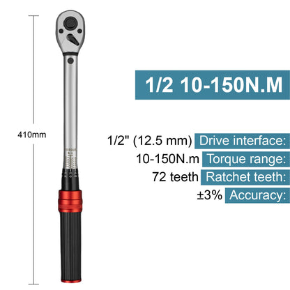Kit de Chave de Torque Ajustável Multi-Drive 1/4"3/8"1/2"1–3000 N·m Conjunto de Ferramentas de Catraca Profissional de Alta Precisão com Pré-ajuste por Clique