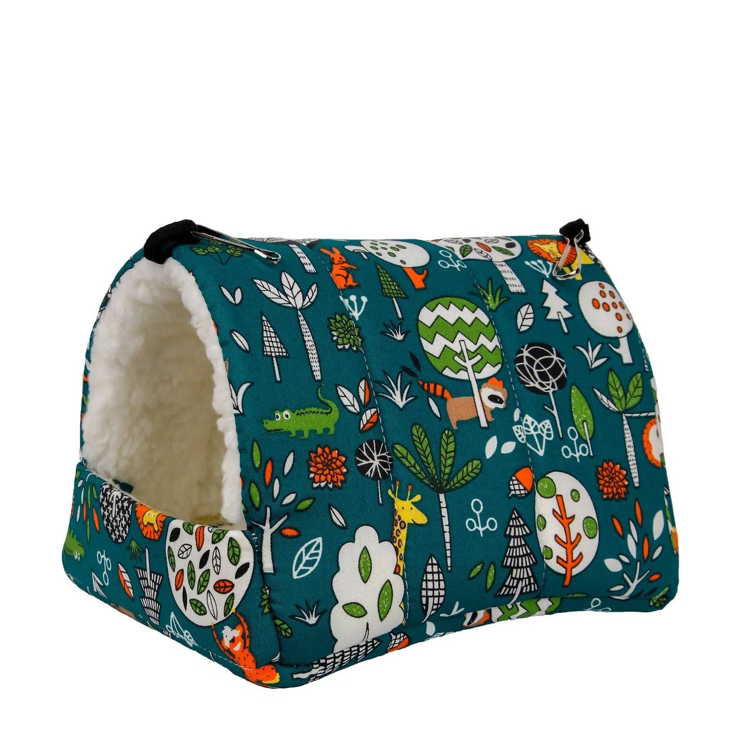 1 peça Cama de pássaro com estampa fofa Mini gaiola Coelho Esquilo Tapete Porquinho-da-índia Ninho Casa de hamster Cama de dormir para animais pequenos Gaiola suspensa para animais de estima