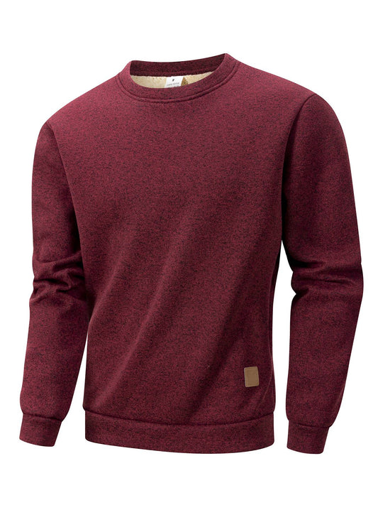 Autumn Winter Men's Fleece Lined Warm Sweatshirt Casual Pullover Men Fashion Long Sleeve Hoodies Outdoor Men's Clothing Top