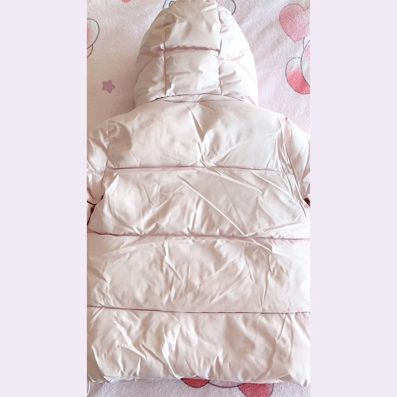 Pink Women's Jacket With Hat Zipper Pockets Inner Faux Fur Solid Female Jackets 2025 Autumn Winter Fashion Chic Lady Outwears