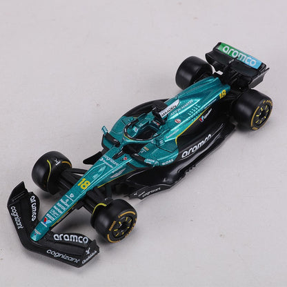 Burago 1:43 MR25 Aston Martin F1 Carro de Corrida Nº 18 Carro Modelo em Liga