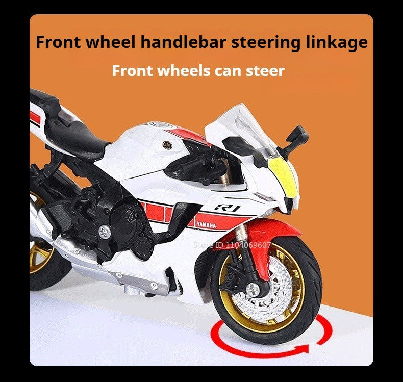 1:18 Hayabusa R1 GSX1000R CBR1000RR Modelos de Miniaturas de Motocicletas Brinquedo de Liga Fundido Direção da Roda Dianteira com Amortecimento Presentes