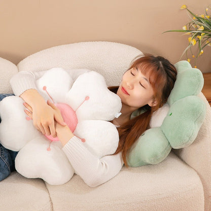 Flower Plush Throw Pillow Cute Daisy Stuffed Cushion Kawaii Sleeping Pillow Soft Office Chair Back Cushion Pet Mat Home Decor