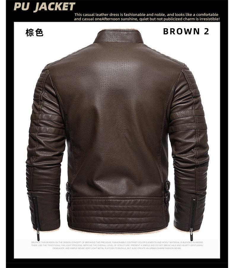 2024 Men Faux Leather Jacket High Quality Casual Zipper Fleece Warm Coats Winter Men Vintage Motorcycle Leather Jacket Men S-4Xl