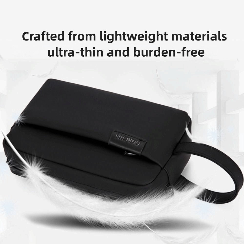 Retro Zipper Closure Leather Clutch Bag Multi-layer Versatile Men's Handbag Large Capacity Waterproof Phone Purse Office