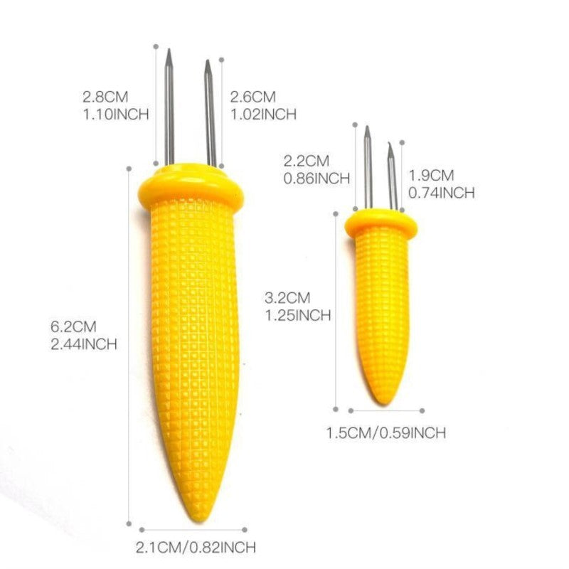 Stainless Steel Corn Fork 12/8Pcs With Box Anti Scalding Barbecue Corn Holders Camping Fruit BBQ Picnic Cooking Tools Outdoor