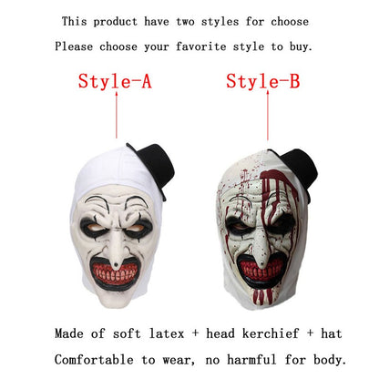 Cosplay Ghost Broken Soul Bloody Clown Scary Terrifier 3 Halloween Mask Funny Tooth Nose Full Face Head Cover Party Costume Prop