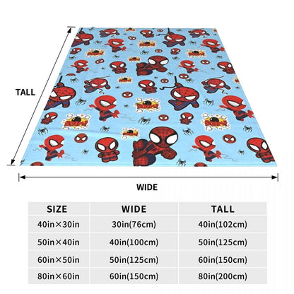 Cobertor de flanela engraçado e quente de desenho animado anime do Homem-Aranha, lindo e legal, para decoração de cama e lounge