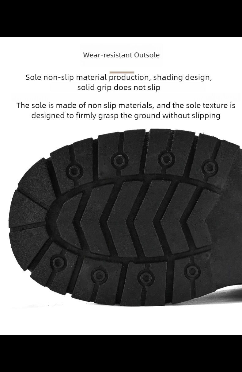 Botas masculinas de cano alto para as quatro estações, sapatos de trabalho ao ar livre antiderrapantes e confortáveis, botas amarelas de couro casuais britânicas da moda