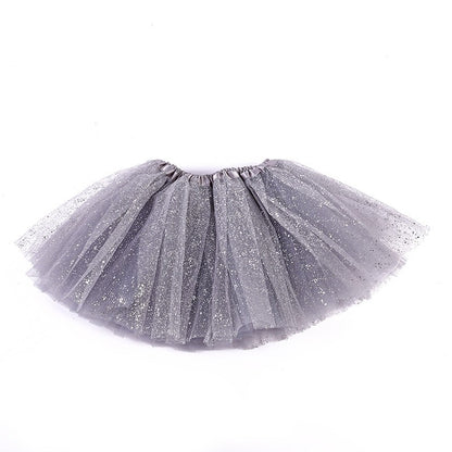 Adult hot mesh tutu skirt 2024 street fashion solid color skirt Polyester Gold/Silver  stamping dance skirt