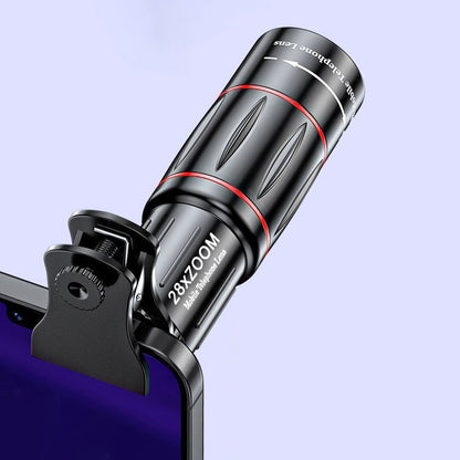 Lente de Telescópio HD 18/28/36X, Lente Teleobjetiva Universal com Zoom para Celular, Lente de Telescópio Óptico para Acampamento, Caça e Esportes