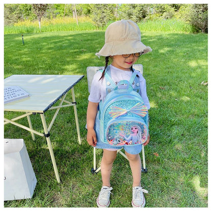 Mochila Mini de Glitter Princesa Elsa de Frozen da Disney, Linda com Laço de Lantejoulas, Bolsa Escolar de Jardim de Infância para Meninas, Desenho Animado Infantil, Mochila de Ombro Duplo