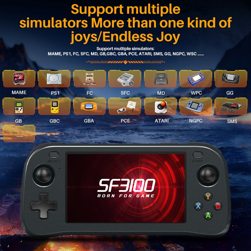 Portable Retro Game Console SF3100 With 4.5" IPS HD Screen,3000mAh Battery.Handheld Video Game Console Support 14 Emulators