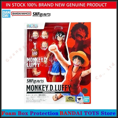 Atacado Bandai 100% Genuíno One Piece Model Kit Anime Figures SHF Monkey D Luffy Nami Shanks Roronoa Zoro Romance Dawn
