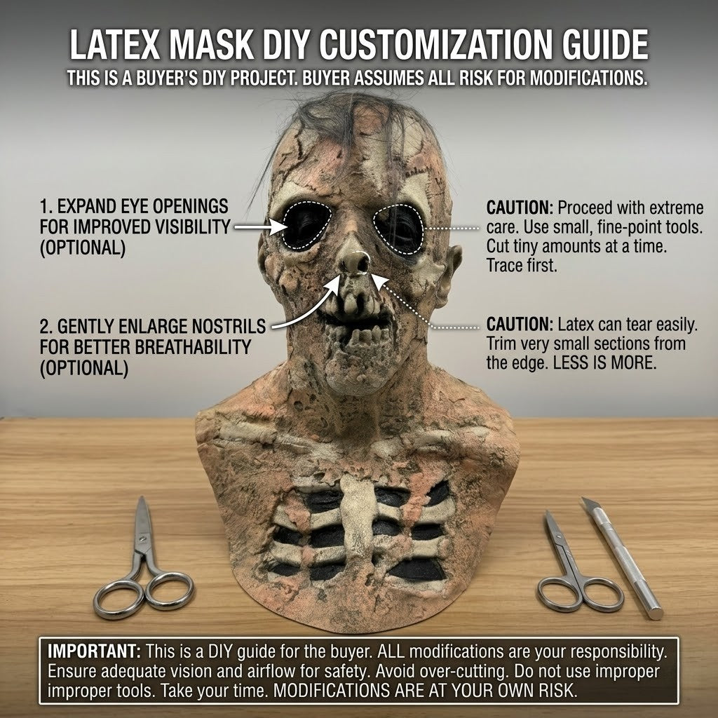 Realistic Zombie Skull Latex Mask Full Head Scary Skeleton Costume Mask For Adult Halloween Cosplay Party Horror Prop