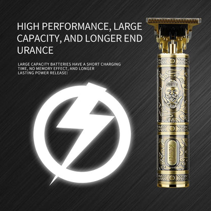 Kemei Electric Hair Clipper Cordless Trimmer Rechargeable T Shape Blade with Guide Combs Oil Head Carving Haircut KM-T9