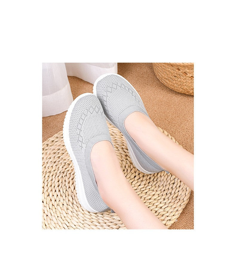 New Women's Shoes Soft Sole Cloth Shoes Large Women's Shoes Casual Mesh Shoes Sports Casual Women's Vulcanized Shoes Low Heels