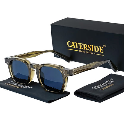 Óculos de Sol Retrô Punk CATERSIDE Masculino Armação Pequena Quadrada Design Personalizado Óculos de Sol Feminino Viagem Festa Negócios Festival Presente