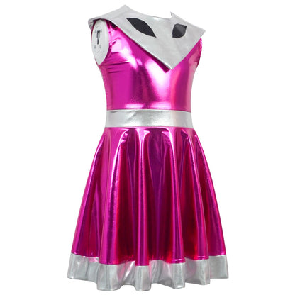 Cyber Alien Laser Reflective Alien Cosplay Dress, Adult and Children's Party Outfit, Including Tentacle Headpiece