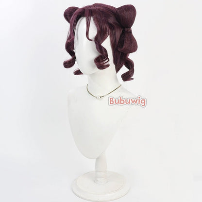 Bubuwig Synthetic Hair Shisui Cosplay Wigs The Apothecary Diaries Shisui 30cm Short Wavy Red Purple Ponytail Wig Heat Resistant