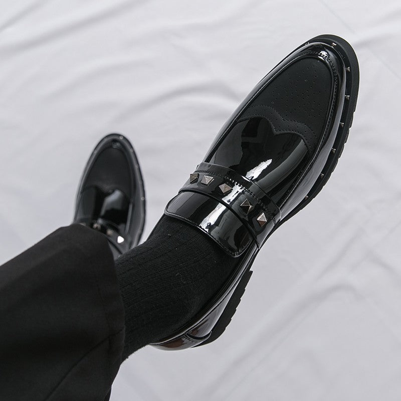 Men Loafers PU Splicing Low Heel Professional Classic Business Banquet Men Shoes Size 38-46