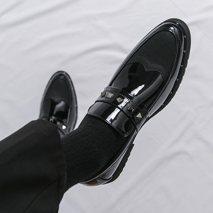 Men Loafers PU Splicing Low Heel Professional Classic Business Banquet Men Shoes Size 38-46